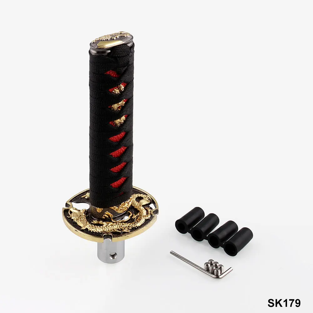 Stytlish 20cm Silver Gold Japanese Katana Gear Shift Knob Car Refitting