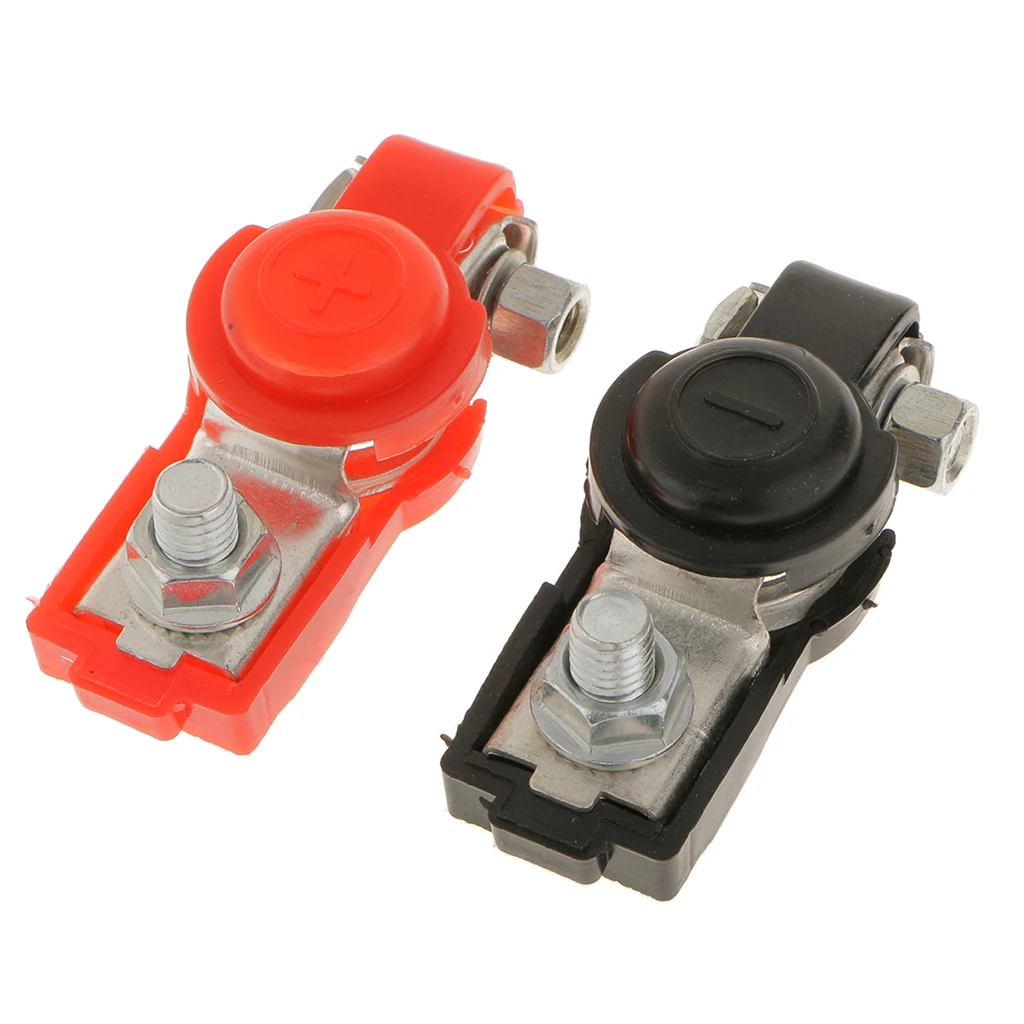 1 Pair Replacement Auto Car Battery Terminal Clamp Clips Black+Red Connector