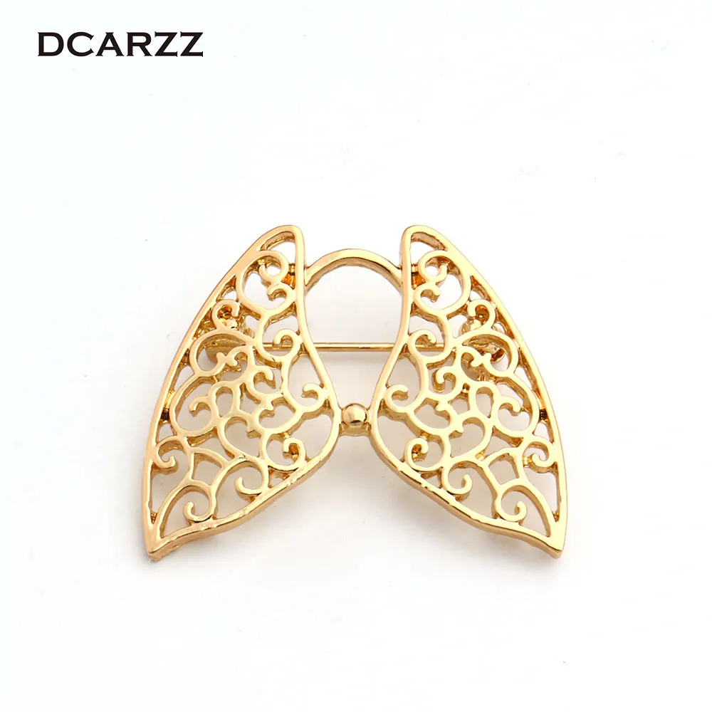 

Gold Color Lungs Charm Medical Pin Metal Brooch Lapel Collar Pins Christmas Gift for Doctor Chemistry/Biology Jewelry Wholesale