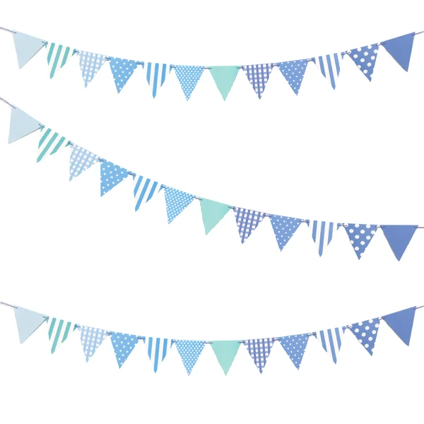 1 Набор «сделай сам» для Бумага флаги гирлянда цветочный овсянка баннеры детский наряд в качестве подарка на день рождения Свадебная вечеринка украшения детской комнаты декор-баннер - Цвет: Boy Blue