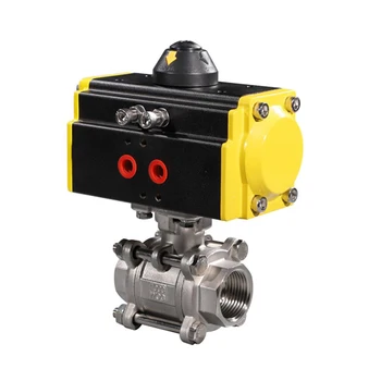 

DN80 3" Single Acting (Spring Return) BSP NPT Thread 2 way SS304 Stainless Steel Pneumatic Actuator Ball Valve Double Acting