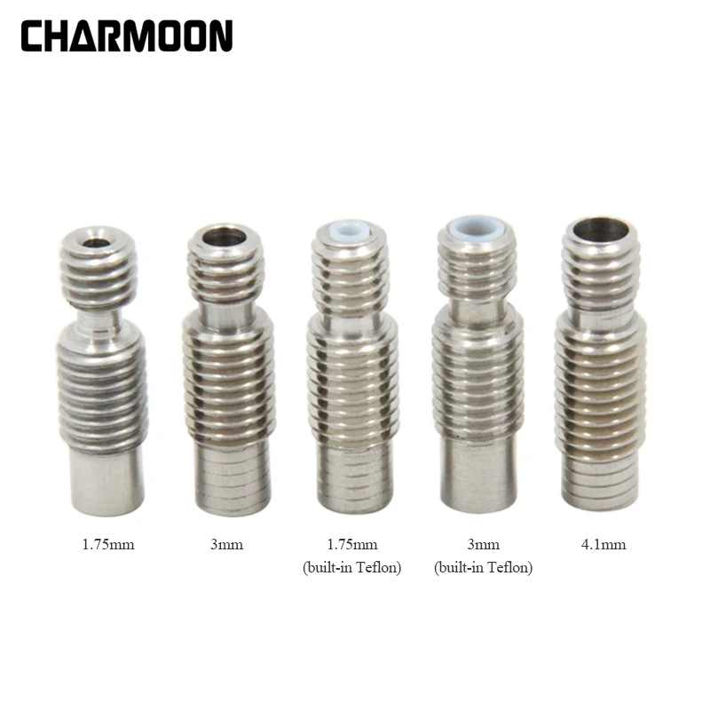 

Stainless Steel V6 Throat Bowden Teflon Tube Long Thread 3D Printers Parts For 1.75 mm 3mm Filament Full Metal Part Bore 4.1mm