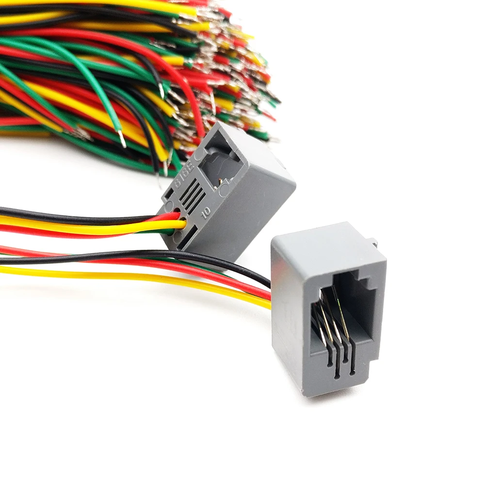 100pcs/lot 4 Pins RJ11 PCB Mounting Type RJ11 4P4C Modular Telephone