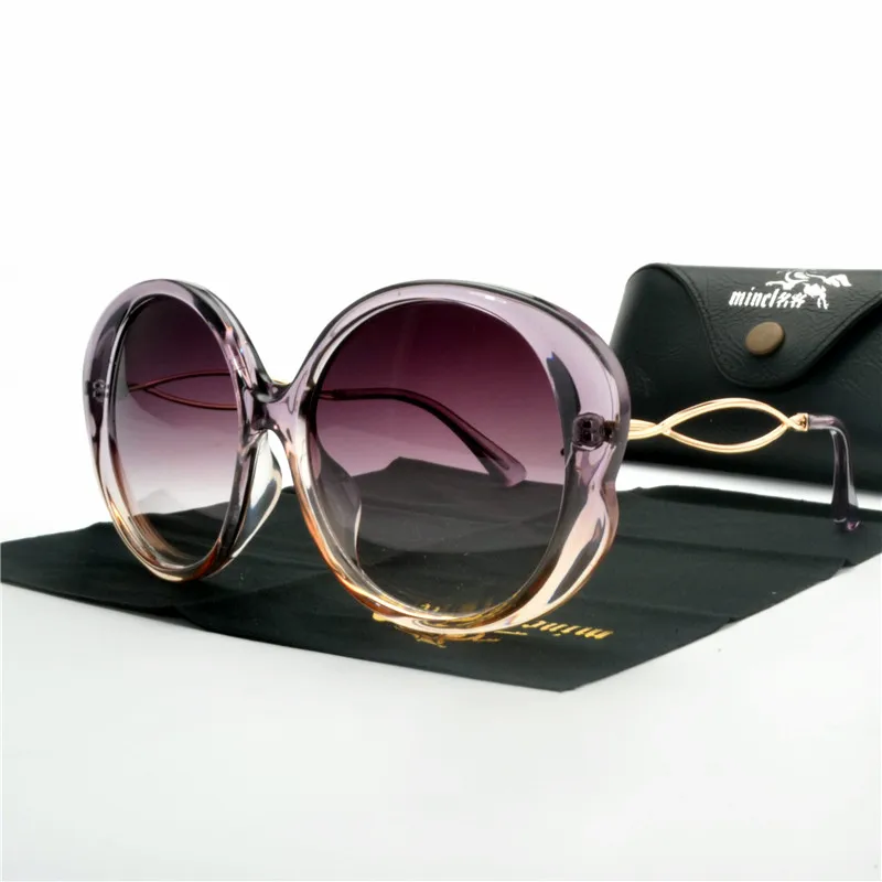 2019 New Brand Oversized Round butterfly Sunglasses Brand Vintage Gradient Sun Glasses Lady Big ...