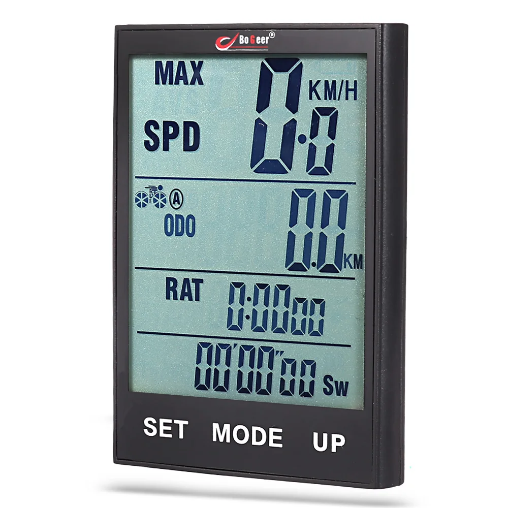 BOGEERHigh Quality Bike Computer Bicycle Speedometer Odometer Temperature Backlight Water Resistant Riding Cycling Computer