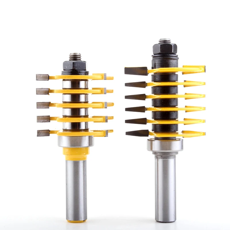 

2Pc 1/2 Inch Shank Adjustable Box & Finger Joint Router Bit Set C3 Tipped Wood Cutting Tool Woodworking Router Bits