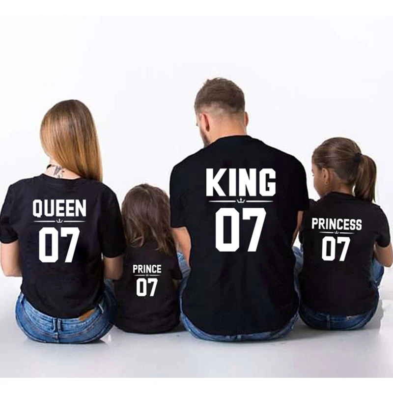 

Family Matching Clothes short Sleeve King Queen Prince Princess 07 Daddy Mommy Mom and Daughter Son Romper Family Look Clothing
