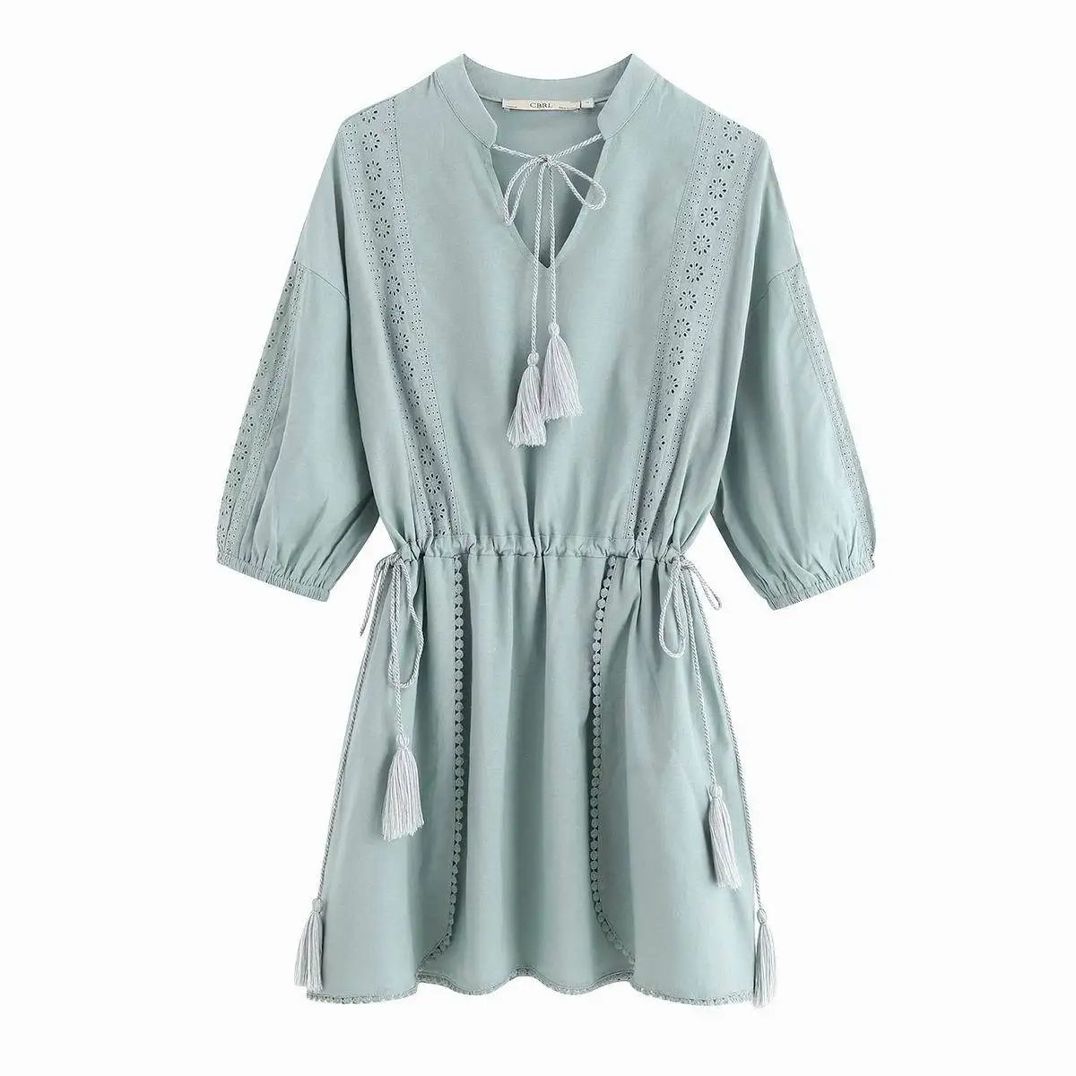 

Summer Dress 2019 New Mosaic Lace Embroidered Dress Robe Femme Vestidos De Verano Shein Dress Women
