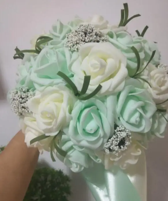 photo Свадебный букет ручной работы PE Roses buque de noiva Свадебные цветы Свадебные букеты pristian zouboutin - Цвет: photo