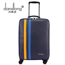 DANXILONG 20″22″24 inch Men PU Retro Business suitcase Bags with rod seyahat bavul High-end travel Trolley case rolling luggage