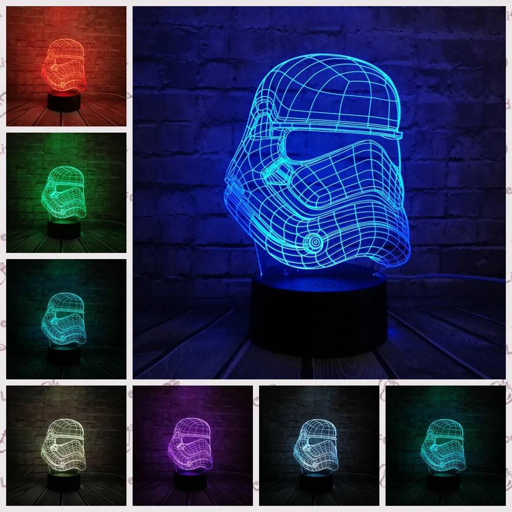 

3D Star Wars Storm Knight Mode USB LED Infantil lamp floodlights colorful gradient nightlight Starry lights for Kids Toys Gift