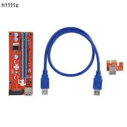 100 шт. 007 S Riser PCI-E PCI Express 1x к 16x Riser Card Adapter удлинитель USB 3,0 кабель питания SATA для машины Майнинг Биткойн