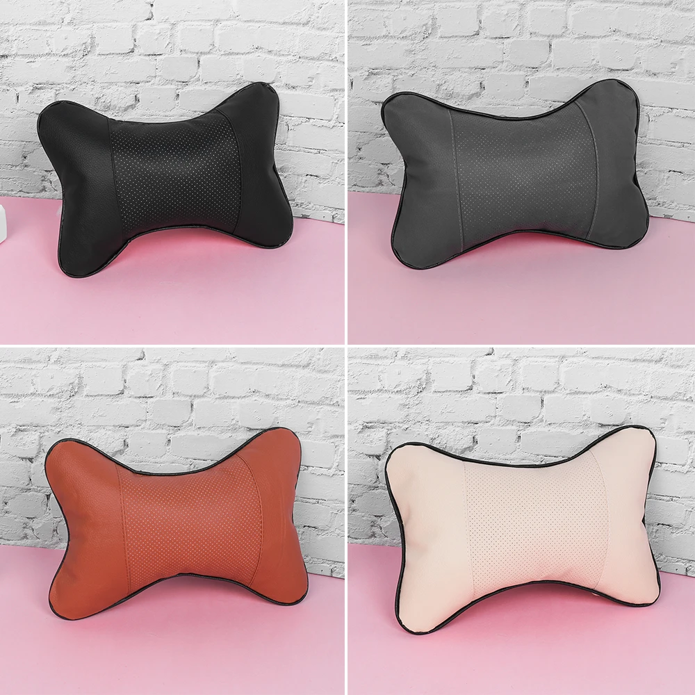 

1PC Car Auto Seat Head Neck Rest Leather Cushion Safety Pad Head Comfortable Rest Bone Pillow Supports Interior Accessories