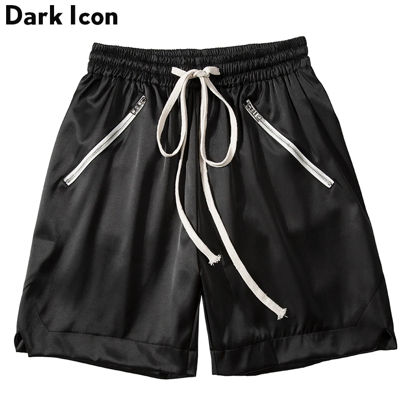 

Dark Icon Elastic Waist Draw String Men's Shorts 2019 Summer New Fashion High Street Shorts Men Black