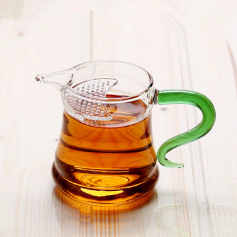 

350ml clear glass teapot Filter function Personality handle Thickened glass Flower teapot