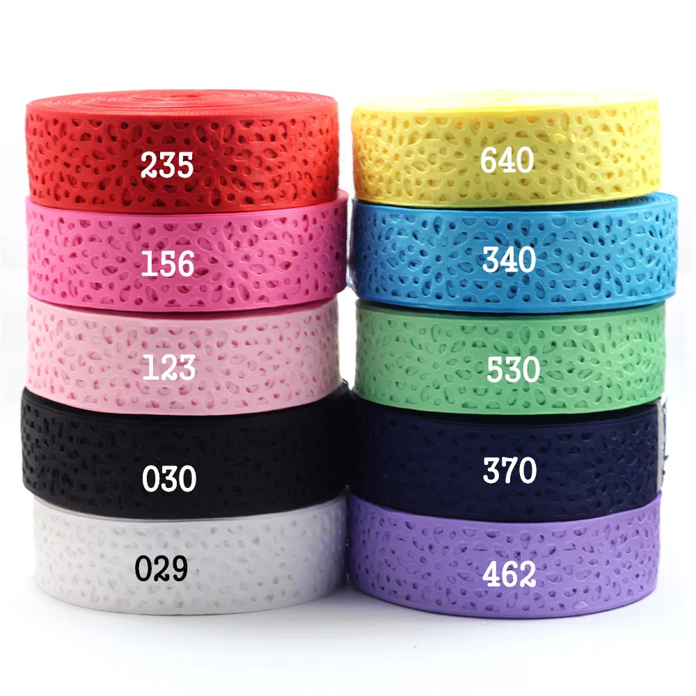 

100yards/roll 1-1/2"38mm Sunflower Hollow Ribbon Pierced Solid Color Grosgrain Tape DIY Handmade Hair Accessories