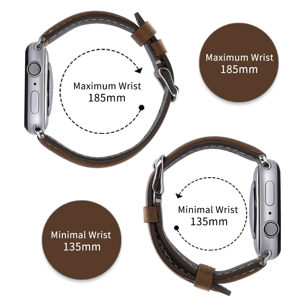 CHIMAERA Apple Ремешки для наручных часов коричневый ремень, булавка, пряжка адаптер 38 мм 42 мм/40 мм 44 мм для iWatch серии 4 серии 3 2