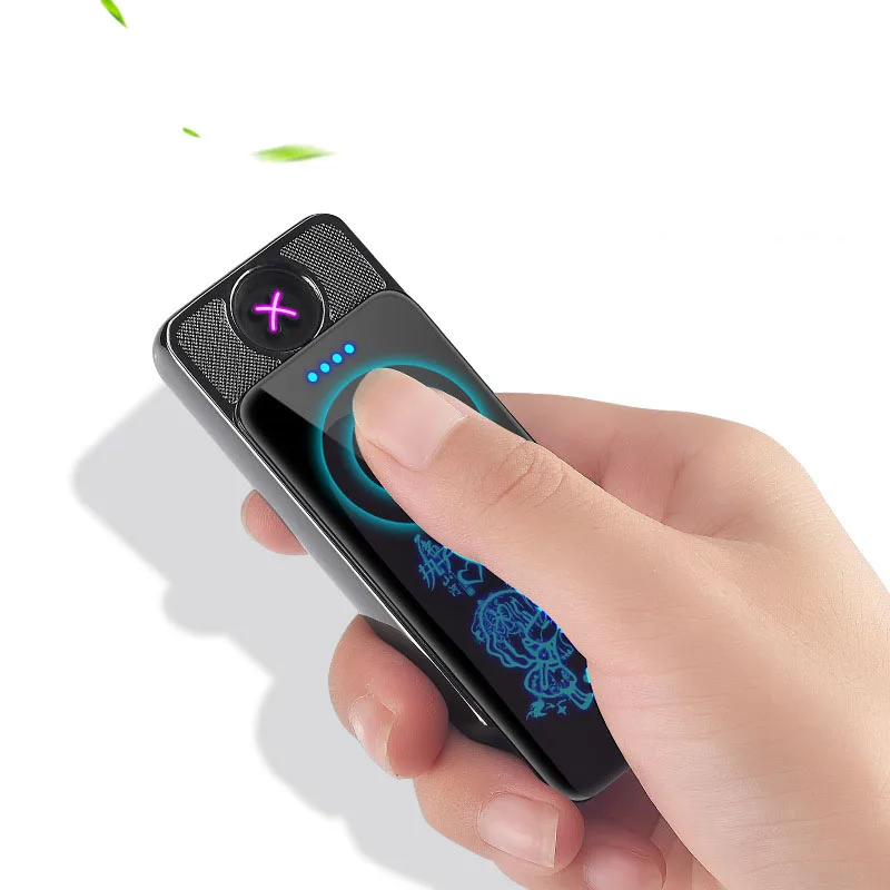 

Touch Sensing Double Arc Lighter USB Electric Windproof Lighter Metal Rechargeable Cigarette Lighters Gadgets for Men Portable