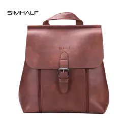 Simhalf модная женская обувь из искусственной кожи рюкзак Крышка простая школьная сумка Мода Высокое качество женские рюкзаки девушка сумка