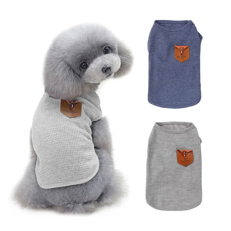 

Summer Dog Clothes Solid Color Puppy Cat T Shirt Breathable Cotton Pet Cool Clothing Dog Vest For Yorkshire Chihuahua Teddy