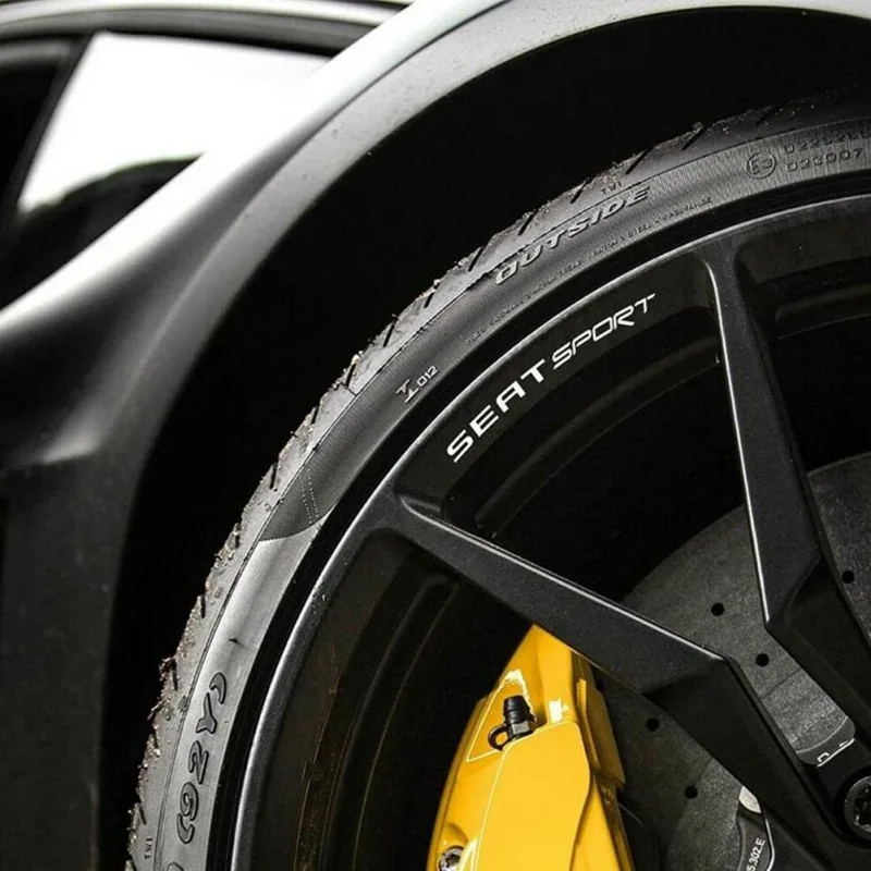 

4Pcs SEAT SPORT Wheels Stickers Racing Rims Alloy Wheels Curved Decals Stickers Alloy Wheels Decal Stickers