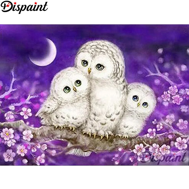 

Dispaint Full Square/Round Drill 5D DIY Diamond Painting "Animal owl" Embroidery Cross Stitch 3D Home Decor A12715