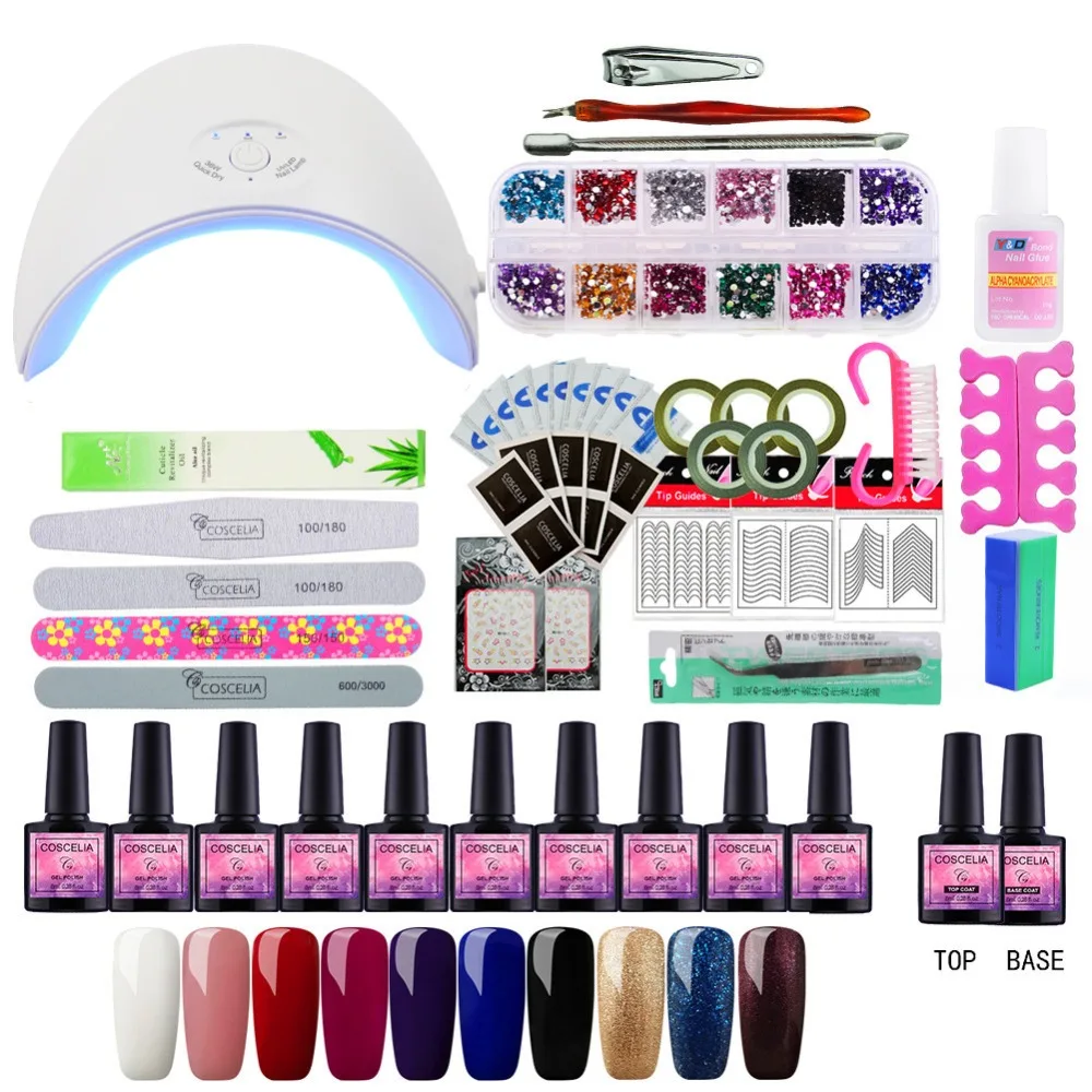 

Set For Manicure Gel Nail Polish Set Gel Varnish Set 10Color UV Gel Polish 36W LED Lamp Set For Nail Art Tools For Manicure