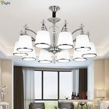 

Modern Lustre Crystal Led Chandelier Lighting Chrome Metal Dining Room Led Ceiling Chandeliers Light Bedroom Led Hanging Lights