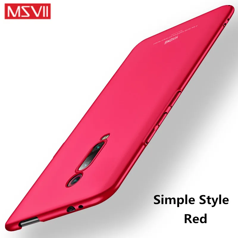 MSVII Luxury Shockproof Hard PC phone Cover On For Xiaomi Redmi K20 Pro Global K20Pro K 20 xiomi mi 9T PRO MI9T PRO Bumper case - Цвет: Simple Red