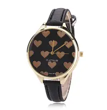 Vogue Geneva Quarzt Watches Elegant Peach Coronary heart Skinny Leather-based Belt Ladies Costume Wrist Watch