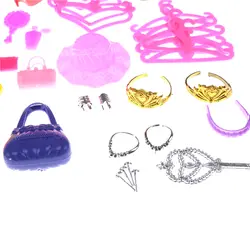 Пластиковые ювелирные изделия ожерелье серьги для 11 "Кукла бантом Корона аксессуар дети игрушки подарок