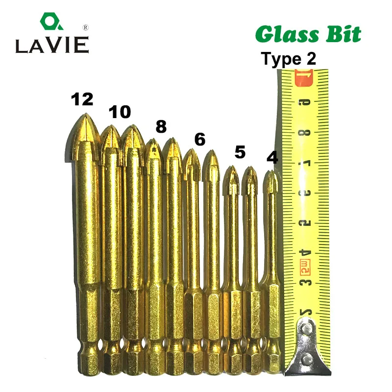 1 шт. 1/" шестигранное сверло для стекла, титана, керамики, набор сверл для бурения 3 4 5 6 8 10 12 мм, плитка, бетон, крестообразная плитка с плоским отверстием