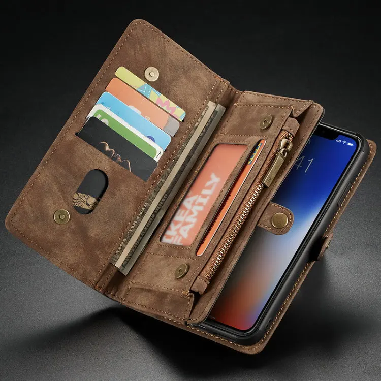 Ретро Кожаный Чехол ручной работы для iPhone Xs Max XR чехол кошелек с магнитной задней