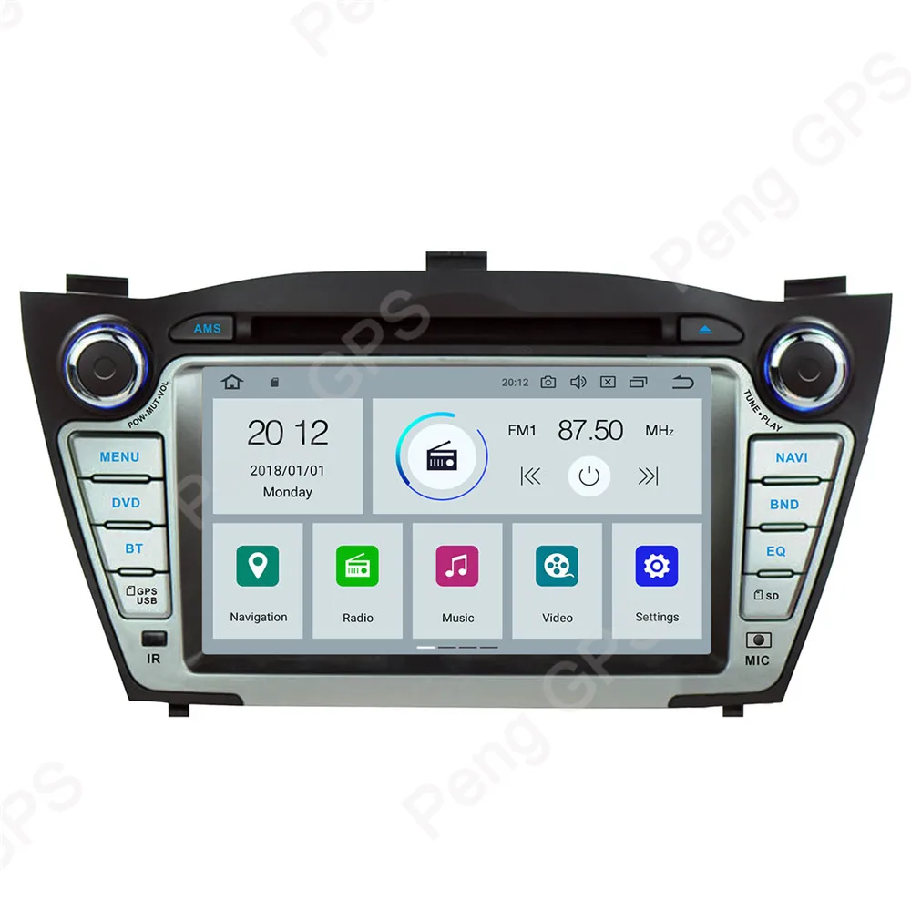 Cheap 2 Din Car Radio Android 9.0 System for Hyundai Ix35 2009-2015 CD DVD Player GPS Navigation Supports Amplifier 7" IPS Screen Unit 1