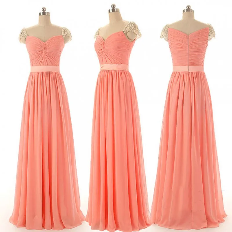 New Arrival Simple A Line Blush Color Bridesmaid Dress With New Arrival Simple A Line Blush Color Bridesmaid Dress With Crystal And Beading Long Wedding Party Vestido De Festa In Dresses From