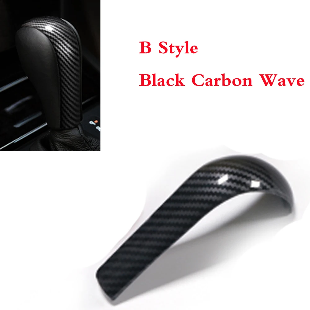 Автомобильные аксессуары ABS чехол для рычага переключения передач декоративная наклейка для BMW E90 E92 E93 E60 старая 3 серия 5 серия X3 X5 Z4 автостайлинг - Название цвета: B Style Black Carbon