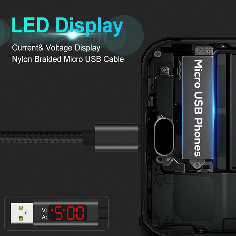 تحلق فوق سريع شحن المصغّر USB نوع C كابل مع LED شاشة ديجيتال USB C تاريخ كابل كابلات الهاتف المحمول ل Xiaomi سامسونج تحلق فوق سريع شحن المصغّر USB نوع C كابل مع LED شاشة ديجيتال USB C تاريخ كابل كابلات الهاتف المحمول ل Xiaomi سامسونج