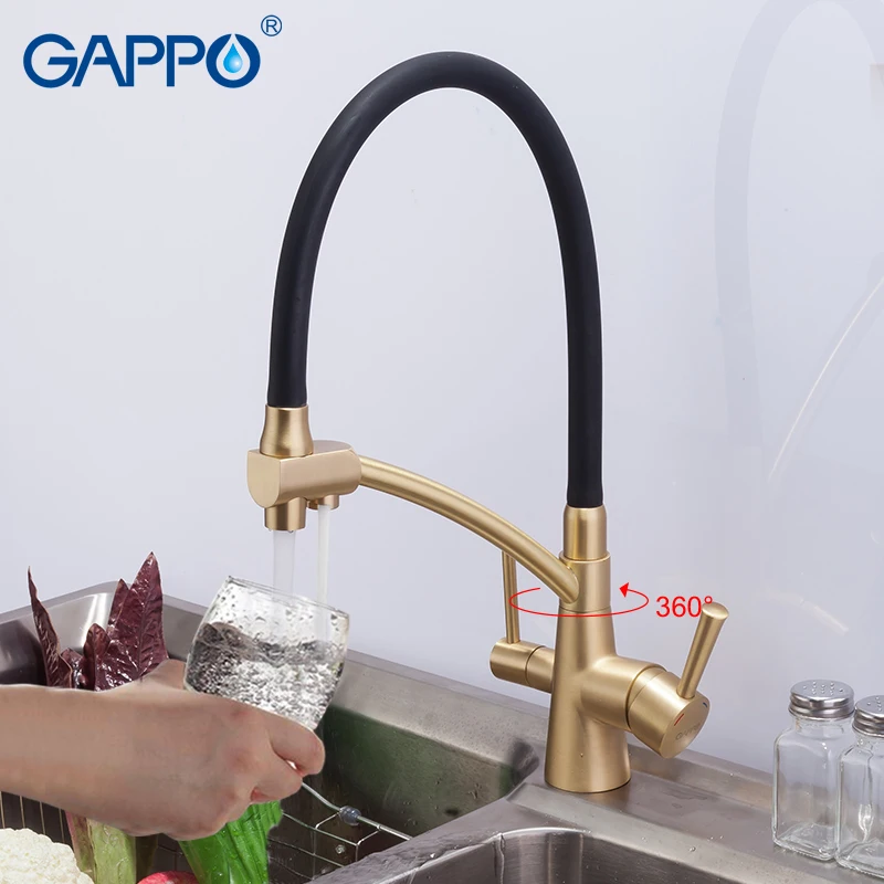 GAPPO kitchen faucet taps with filtered water brass kitchen faucet gold