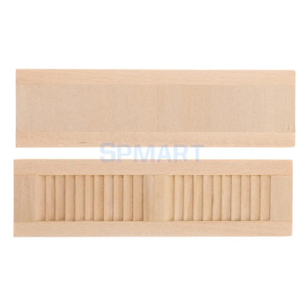 Set of 2pcs Handmade 1/12 Dollhouse Miniature Wooden Shutters DIY Window Furniture Decoration Accessories