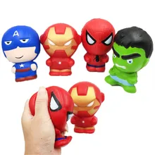 Squishy Slow Rising The Avengers Spiderman Hulk Iron Man Captain America Squeeze Squishi Anti-stress Stress Relief Toys For Kids a rising man