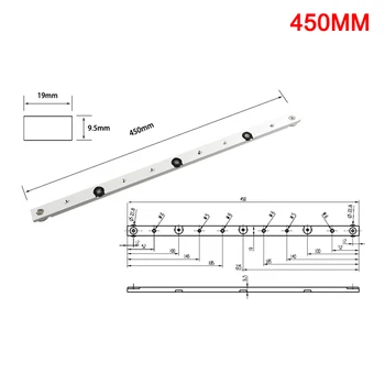 

300/450mm Aluminium Alloy Miter Bar Rail Slider Table Saw Gauge Rod Wood Working Tool --M25