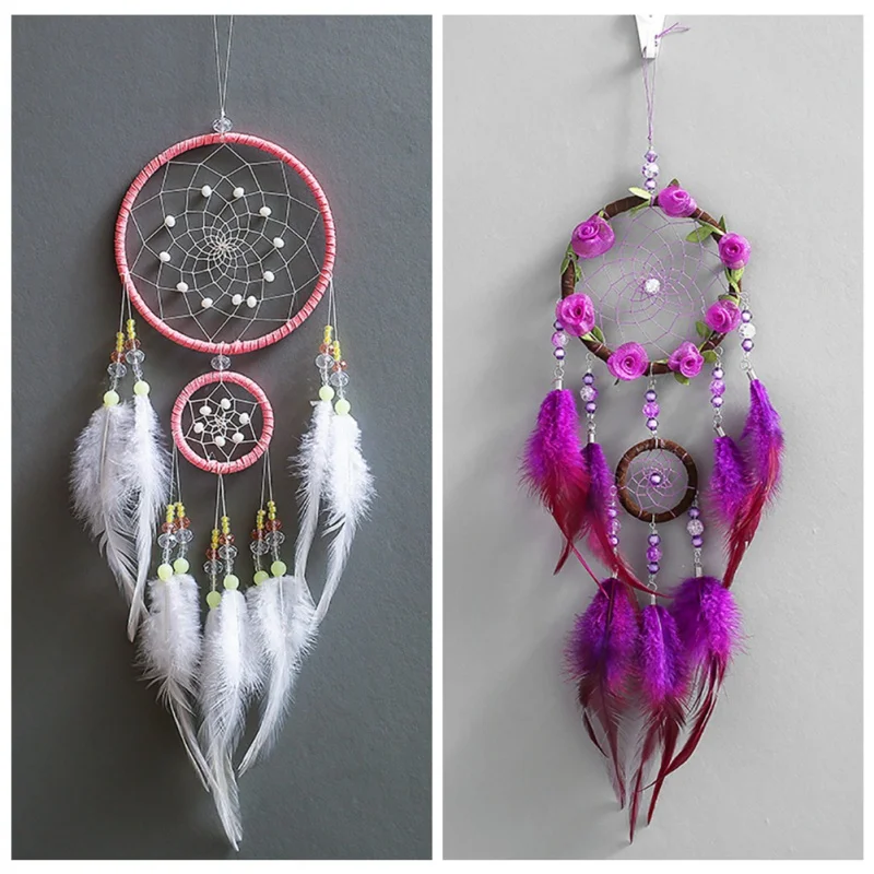 

DIY Handmade Dream Catcher Pendant Retro Fairy Fantasy Craft New Chimes Wall Hanging Decoration Wedding Party Ornament New