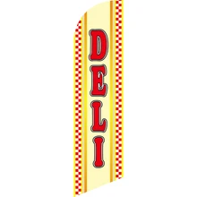 Прямая с фабрики на заказ Deli флаг в виде пера для улицы 110 г вязаный реечный флаг из полиэстера односторонний рекламный флаг