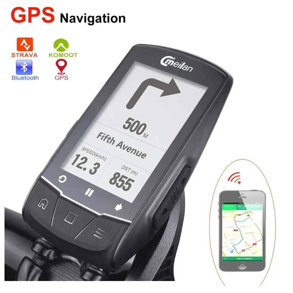 Велосипедный компьютер беспроводной GPS измеритель скорости Bluetooth ANT + Датчик