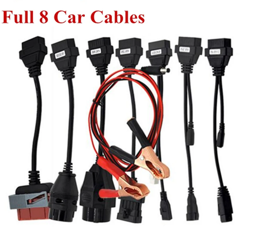 Full Set 8 Car Cables OBD2 Diagnostic Tool Car Adapter Connect Auto