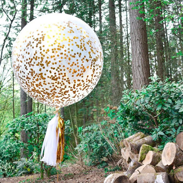 36 дюймов гигантский прозрачные воздушные шары 10g красочные конфетти Globos Свадебные украшения День рождения прозрачный конфетти расходные материалы
