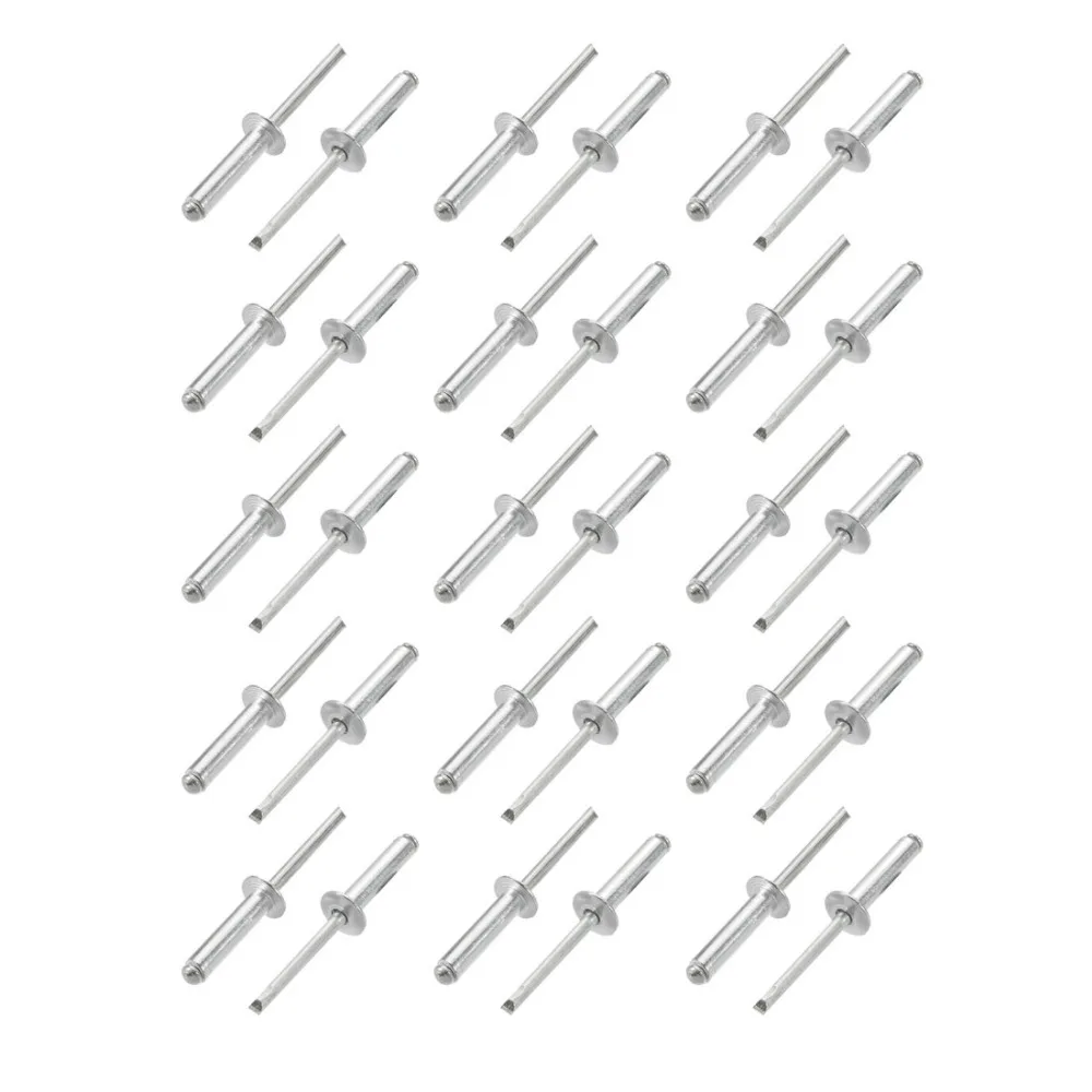 UXCELL 30 шт 6x25/30 мм глухие заклепки из алюминия/стали открытый конец Заклепки Крепеж
