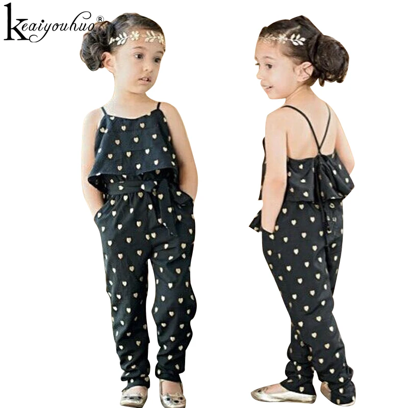 

KEAIYOUHUO 2018 New Summer Jumpsuits For Toddler Girls Clothes Set Children Clothing Girls Rompers Kids Clothes 2 3 4 5 6 7 Year