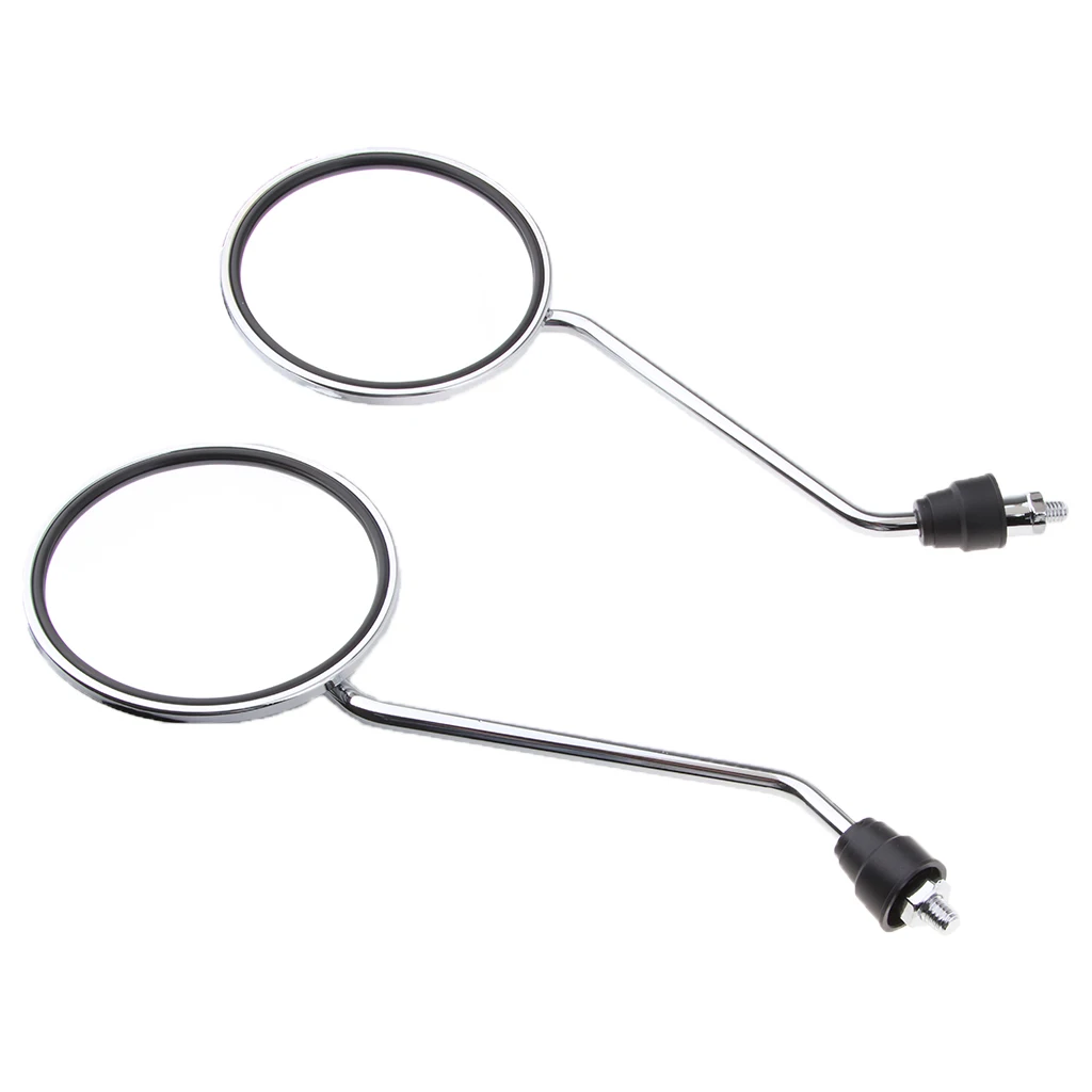 1 Pair Chrome Round Rearview Side Mirrors for Motorcycle Scooter 8mm Motorcycle Round Rear View Mirrors