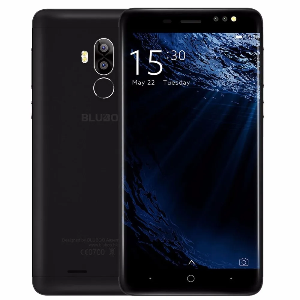 BLUBOO D1 Мобильный телефон 5,0 дюймов 8 Мп двойная задняя камера MTK6580 четырехъядерный 2 Гб ОЗУ 16 Гб ПЗУ Android 7,0 Nougat 2600 мАч смартфон - Цвет: Black